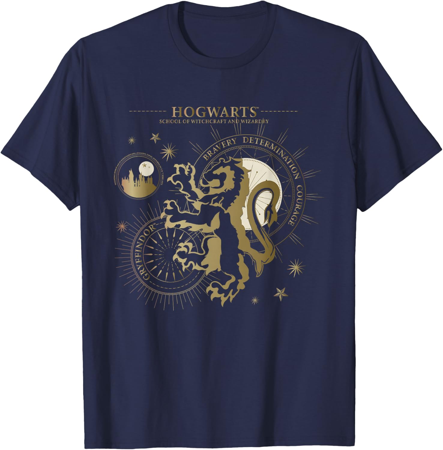Harry Potter Bravery, Deterimation, Courange, Gryffindor T-Shirt - T-Shirt | Navy