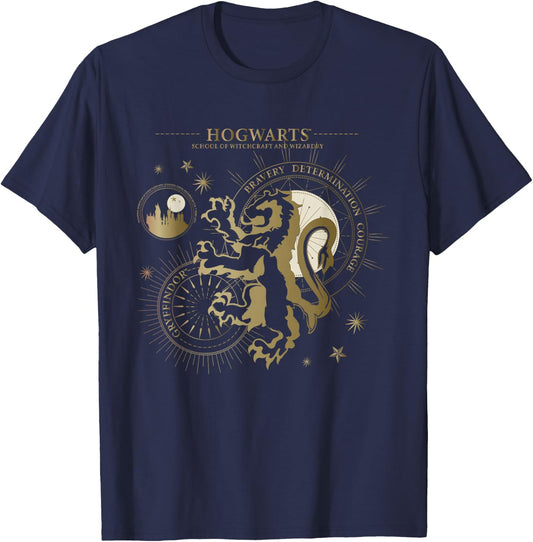 Harry Potter Bravery, Deterimation, Courange, Gryffindor T-Shirt - T-Shirt | Navy