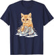 Ice skating Shoes and cute Cat Outfit Men Women Kids T-Shirt - T-Shirt | Navy