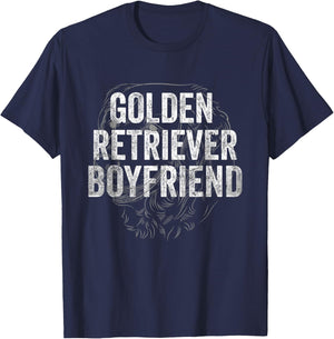 golden retriever boyfriend Men Women vintage T-Shirt - T-Shirt | Navy