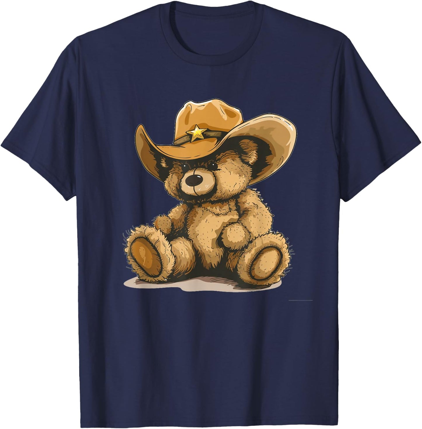 Happy Teddy Bear with Cowboy Hat Costume T-Shirt - T-Shirt | Navy