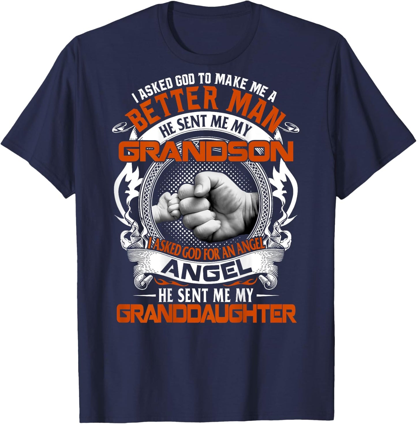 Grandpa Grandson Granddaughter Better Man Father's Day T-Shirt - T-Shirt | Navy