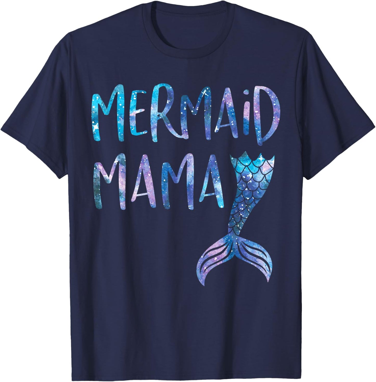 Mermaid Mama Tail Matching Mermaid Squad Birthday Party T-Shirt - T-Shirt | Navy