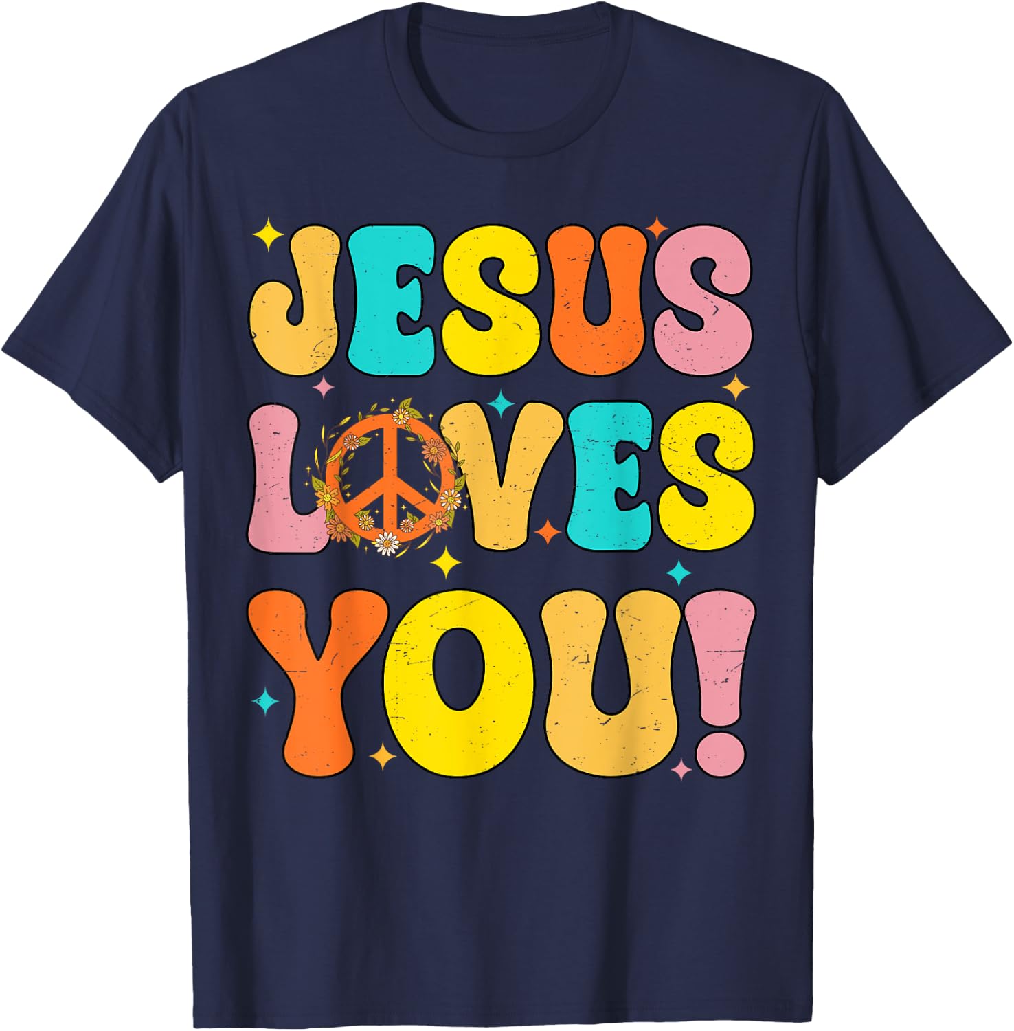 Jesus Loves You Christian Toddler Girls Boys Kids T-Shirt - T-Shirt | Navy