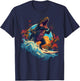 Dinosaur Surfboard Beach Surf Surfer Dinosaur T Rex Surfing T-Shirt - T-Shirt | Navy