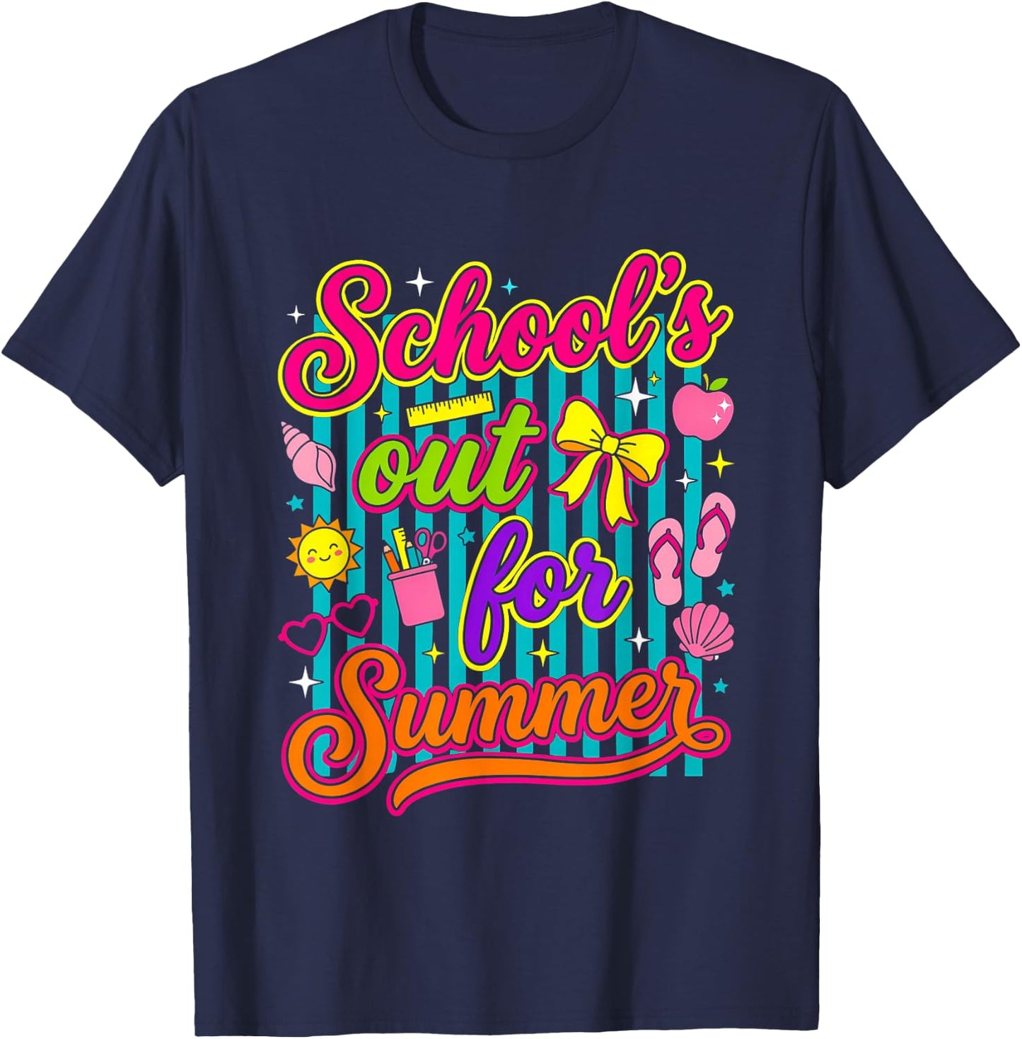 Schools Out for Summer Happy Last Day of School Teacher Boys T-Shirt - T-Shirt | Navy