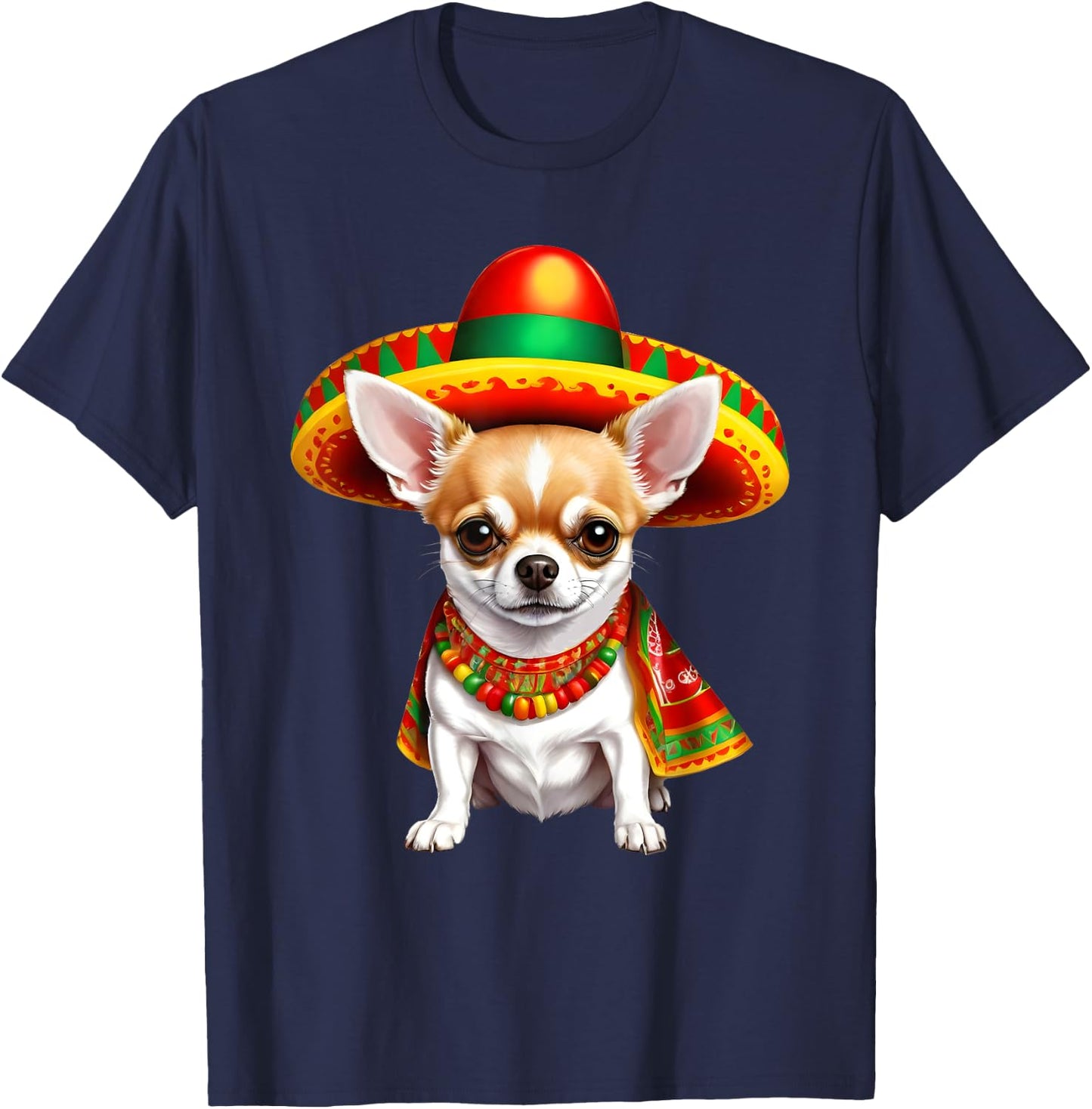 Funny Cinco de Mayo Chihuahua Dog Lovers Mexican Sombrero Men Women T-Shirt - T-Shirt | Navy