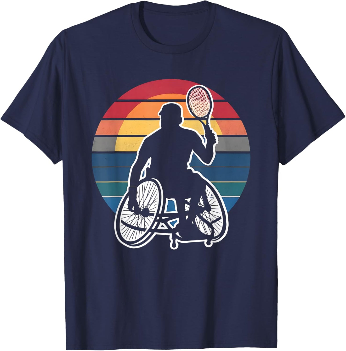 Retro Wheelchair Tennis T-Shirt - T-Shirt | Navy