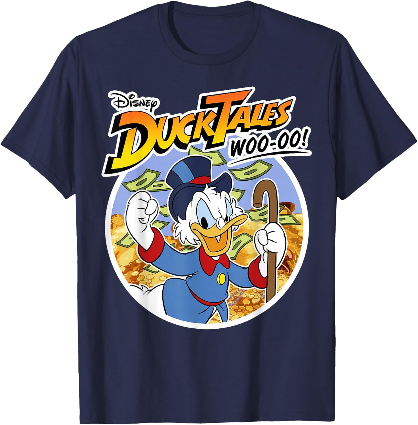 Disney DuckTales Classic Uncle Scrooge Woo-oo Small T-Shirt - T-Shirt | Navy
