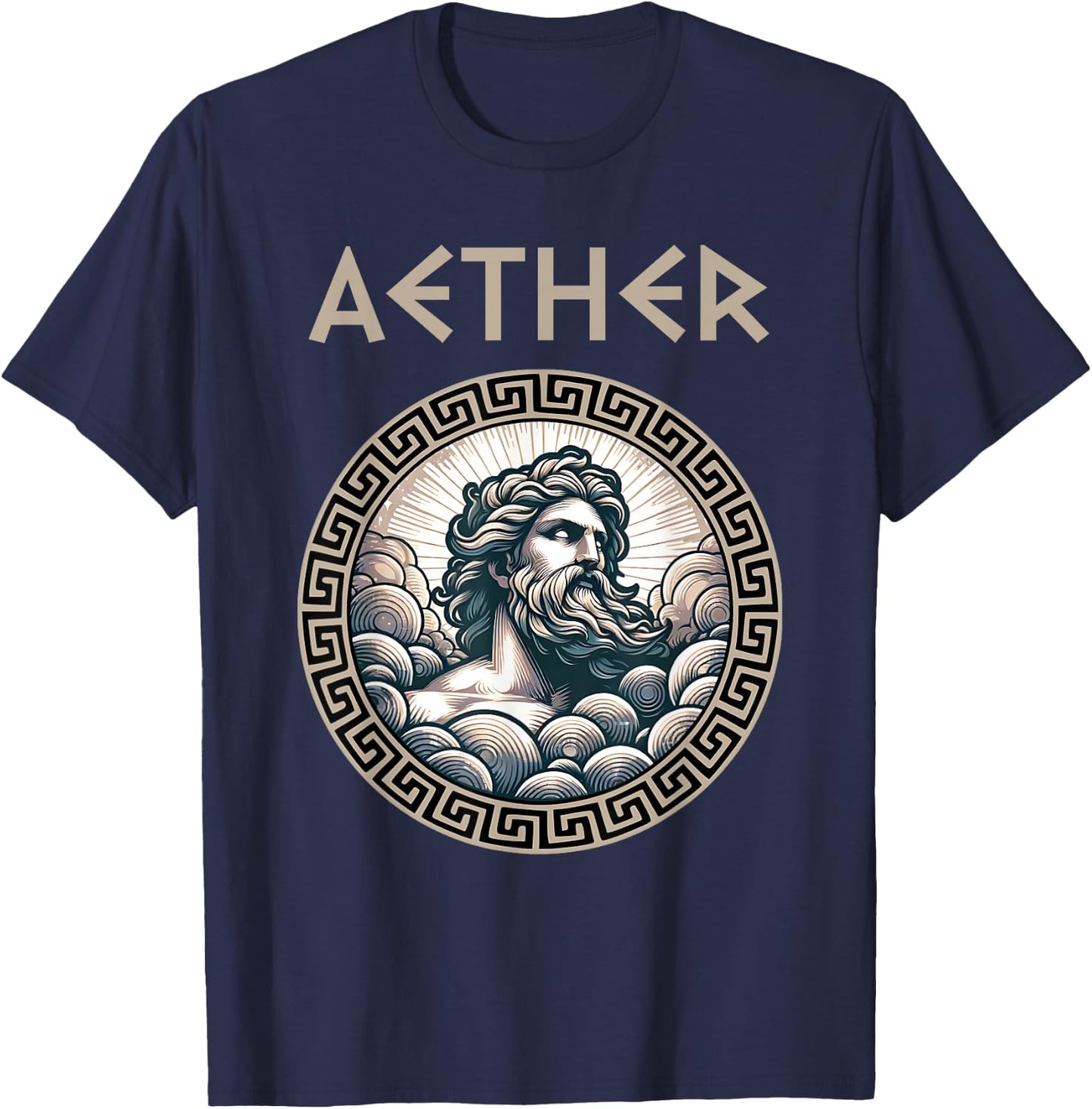 Aether Ancient Greek God of Light and the Primordial Heavens T-Shirt - T-Shirt | Navy