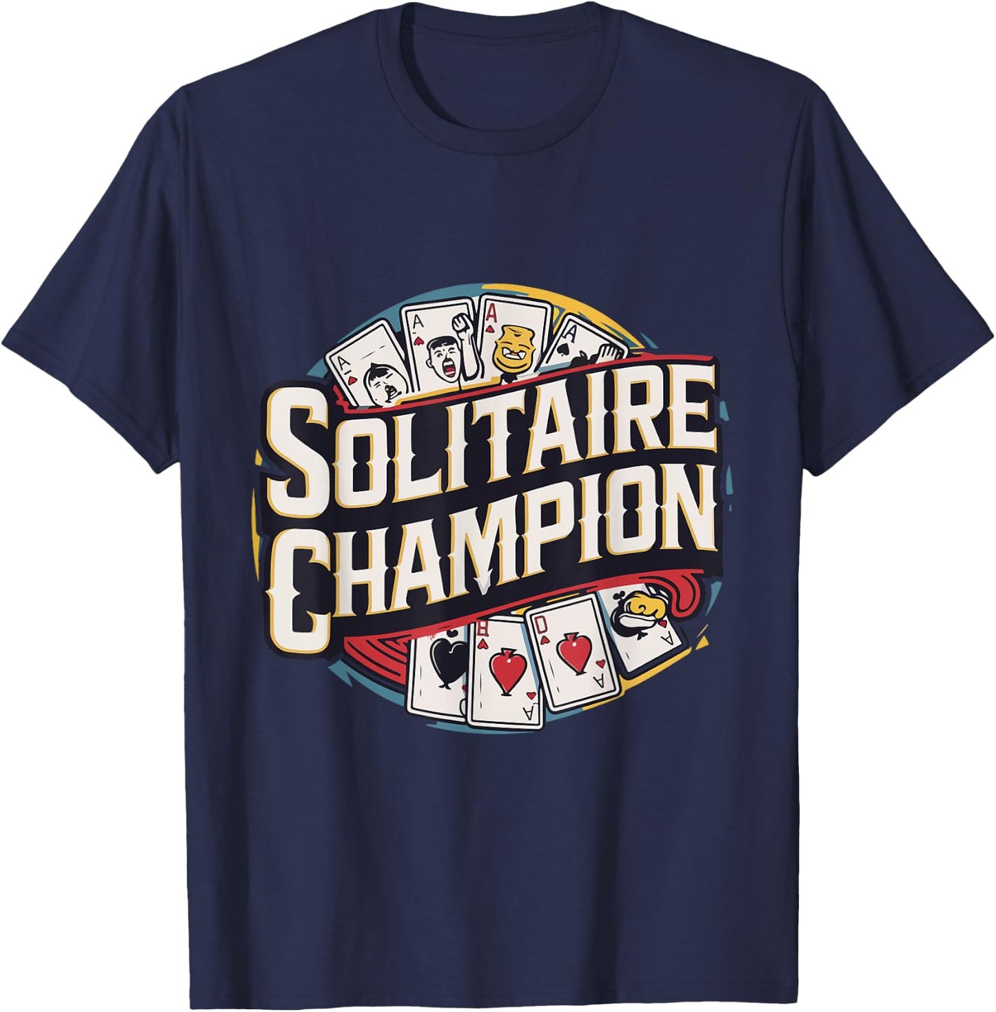 Solitaire Champion Card Games T-Shirt - T-Shirt | Navy