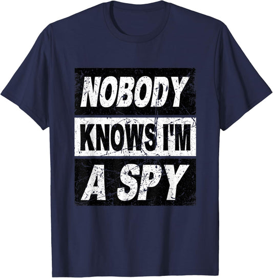Retro Nobody Knows Im A Spy Secret Agent Shirt Inspector T-Shirt - T-Shirt | Navy