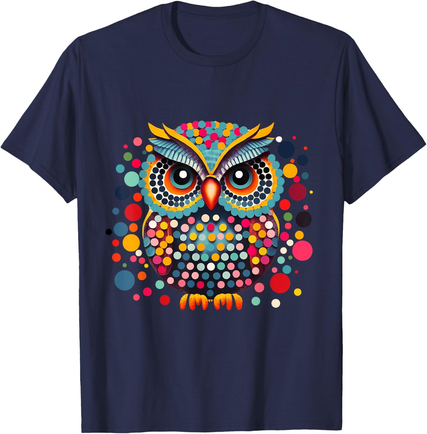 Owl Lovers Colorful Polka Dot Day Men Women Kids Youth Cool T-Shirt - T-Shirt | Navy