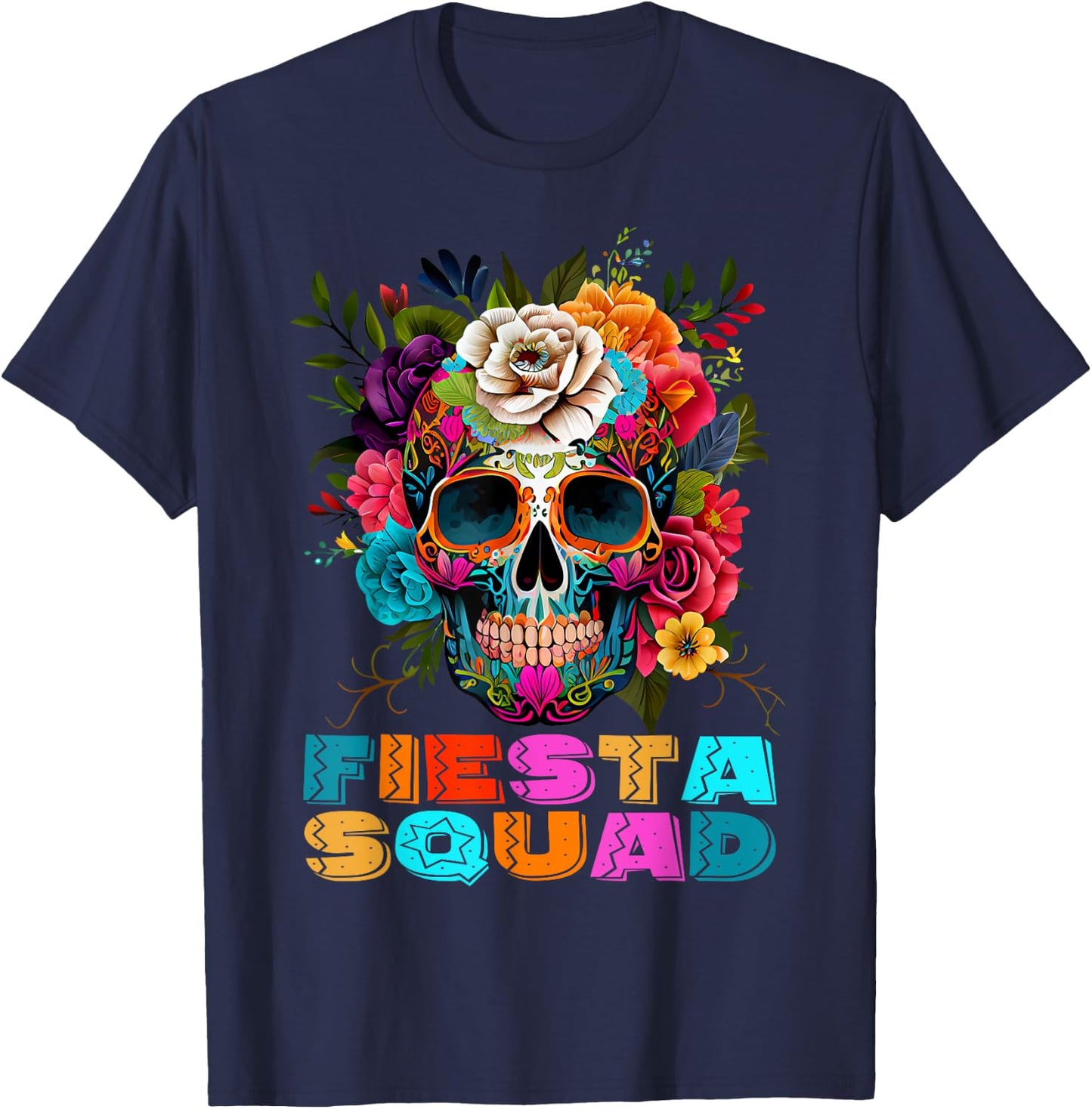 Funny Cinco De Mayo Shirts Fiesta Squad Mexican Skull Kids T-Shirt - T-Shirt | Navy