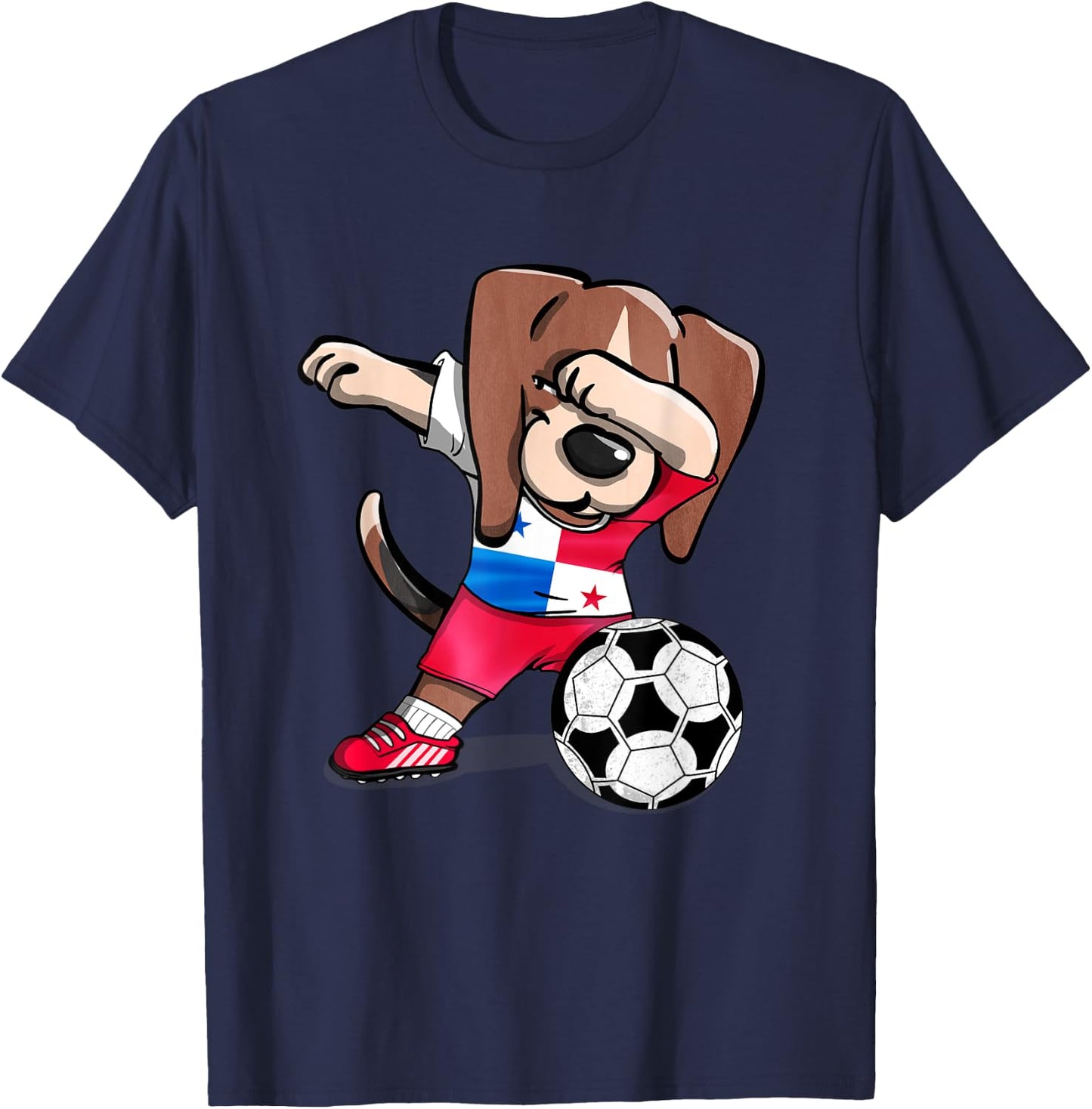 Dabbing Beagle Panama Soccer Fans Jersey Panamanian Football T-Shirt - T-Shirt | Navy