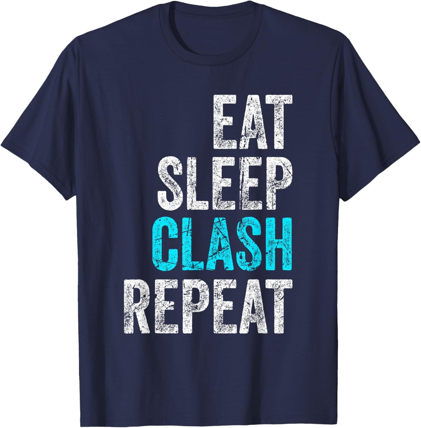 Gaming Clan Apparel Eat Sleep Clash Repeat Clans Vintage T-Shirt - T-Shirt | Navy
