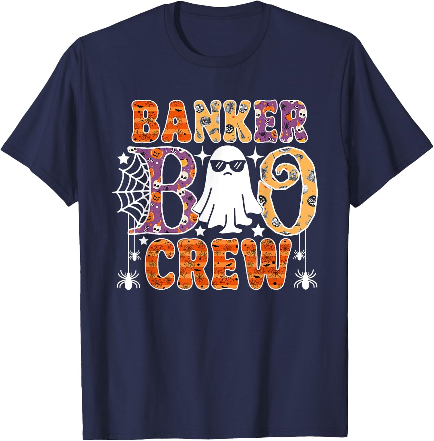 Banker Boo Crew Funny Ghost Halloween Costume T-Shirt - T-Shirt | Navy