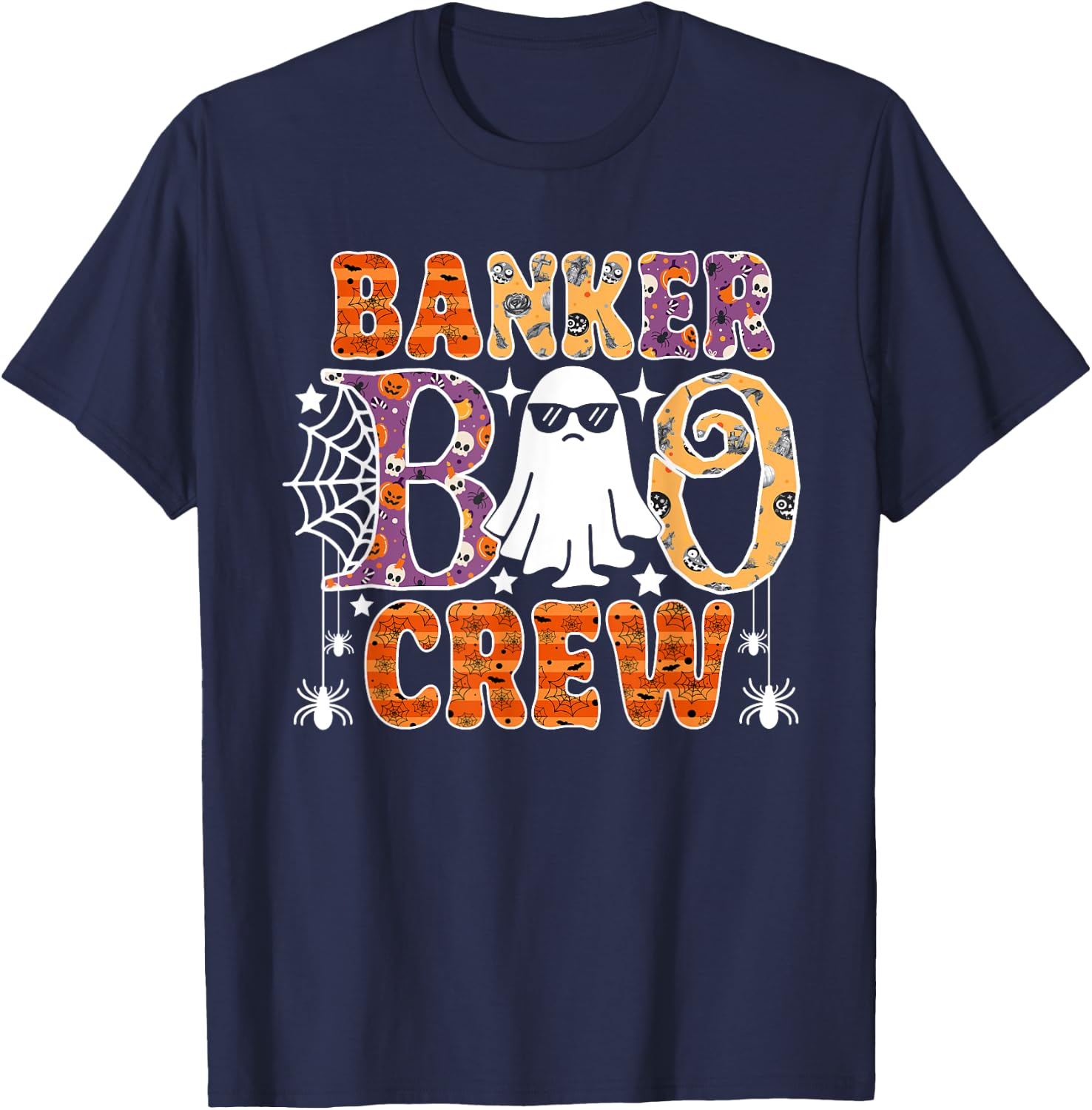 Banker Boo Crew Funny Ghost Halloween Costume T-Shirt - T-Shirt | Navy