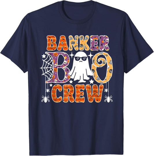 Banker Boo Crew Funny Ghost Halloween Costume T-Shirt - T-Shirt | Navy