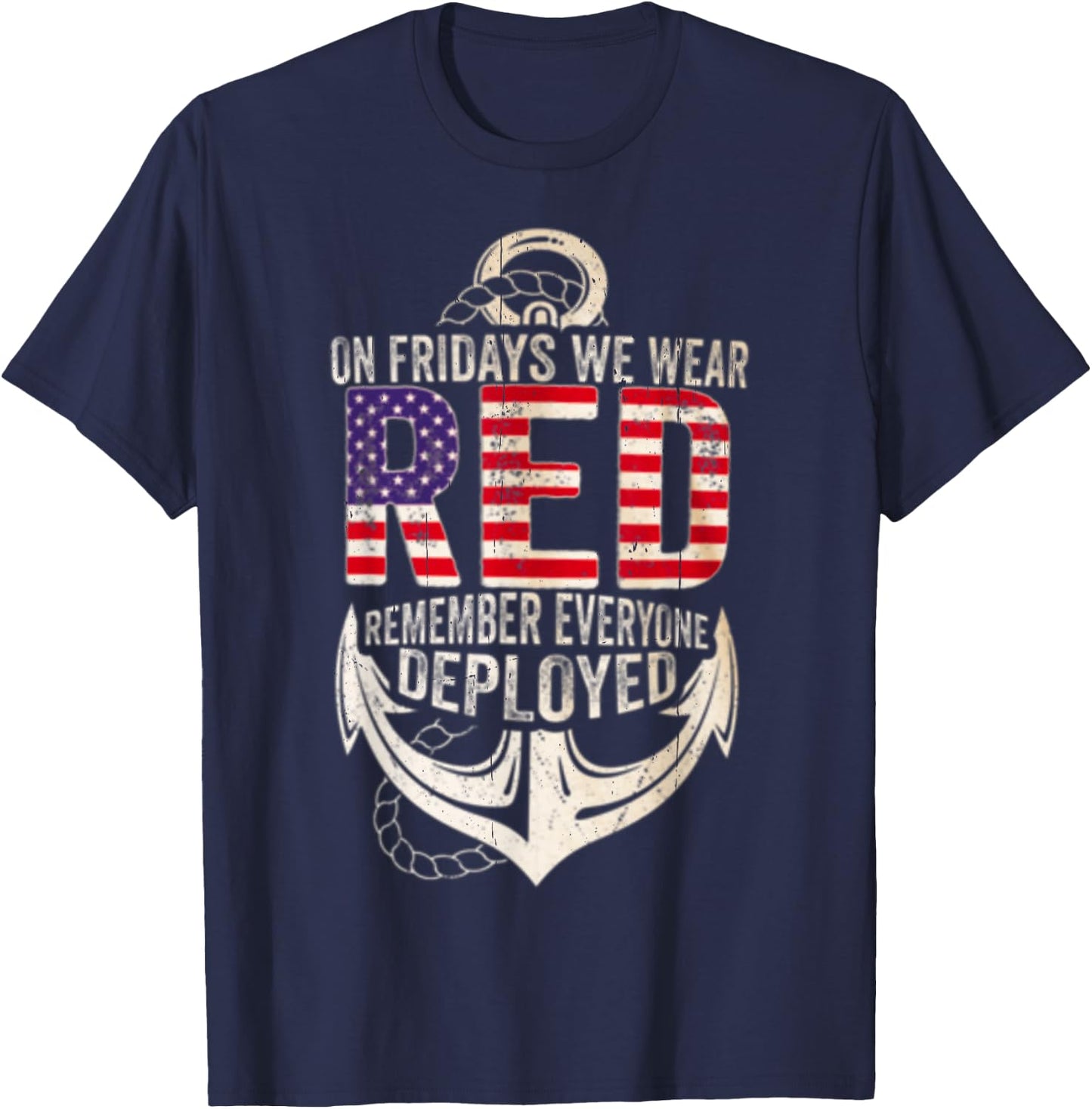 Vintage Red Friday Shirt On Friday We Wear Red T-Shirt - T-Shirt | Navy