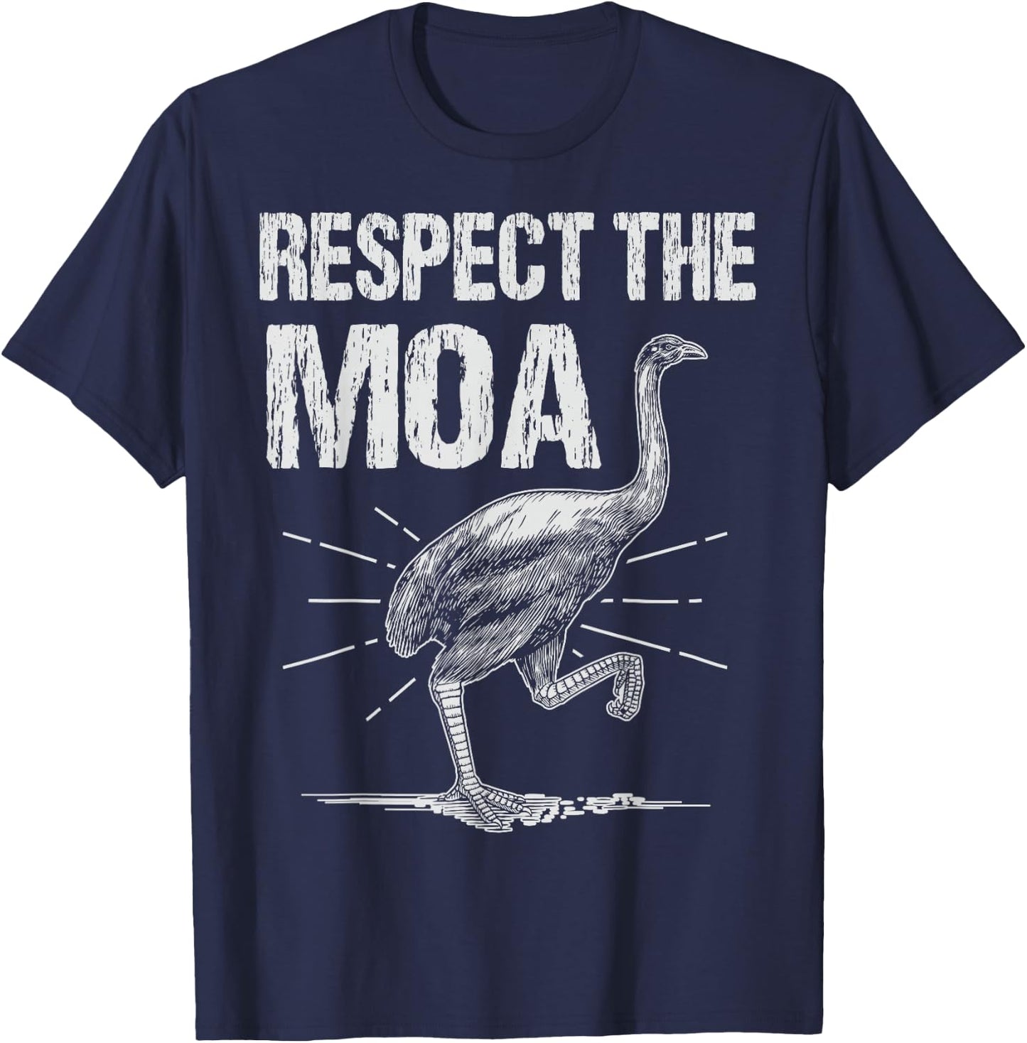 Moa Bird - Respect The Moa T-Shirt - T-Shirt | Navy