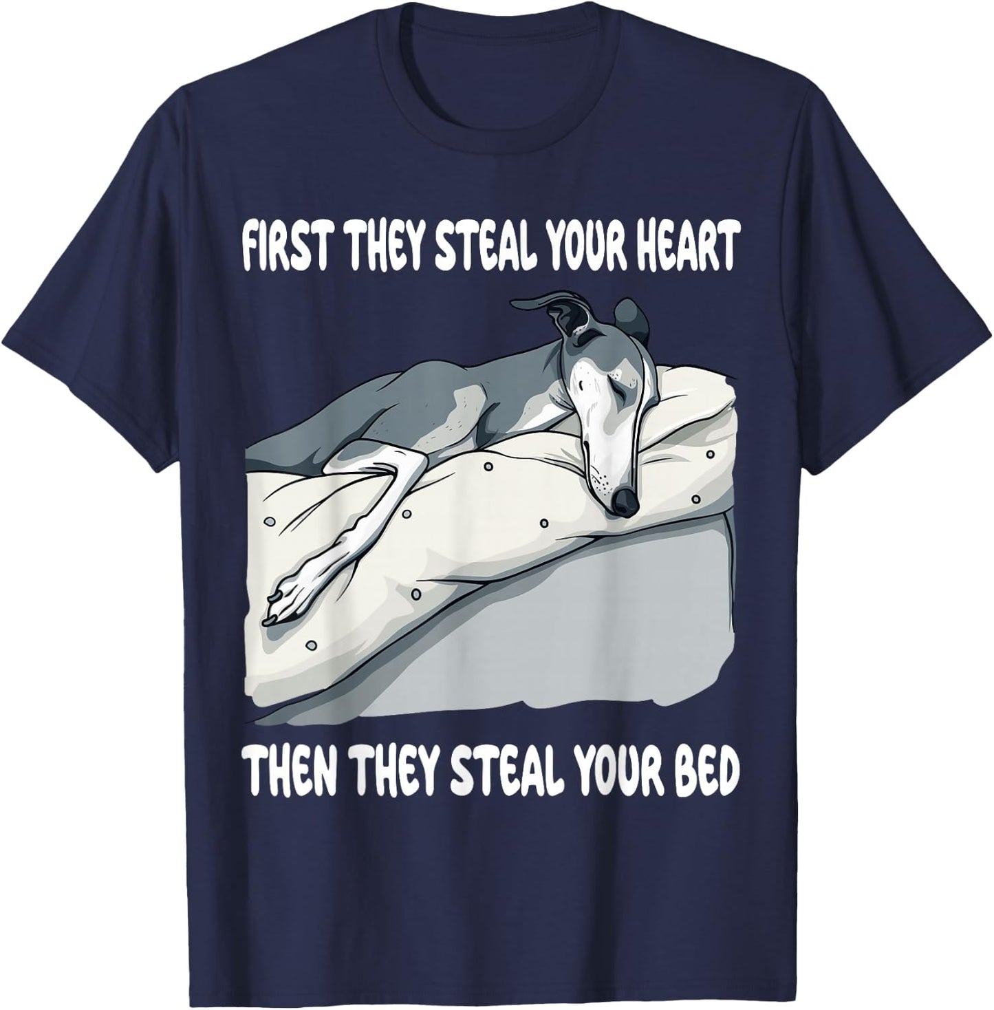 Greyhound Sleeping Pajamas Nightgown T-Shirt - T-Shirt | Navy