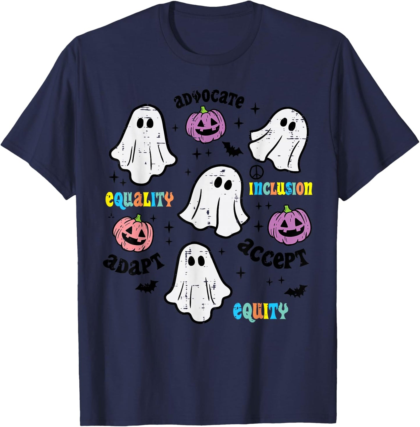 Halloween Advocate Equality Inclusion Costume Women Kids Men T-Shirt - T-Shirt | Navy