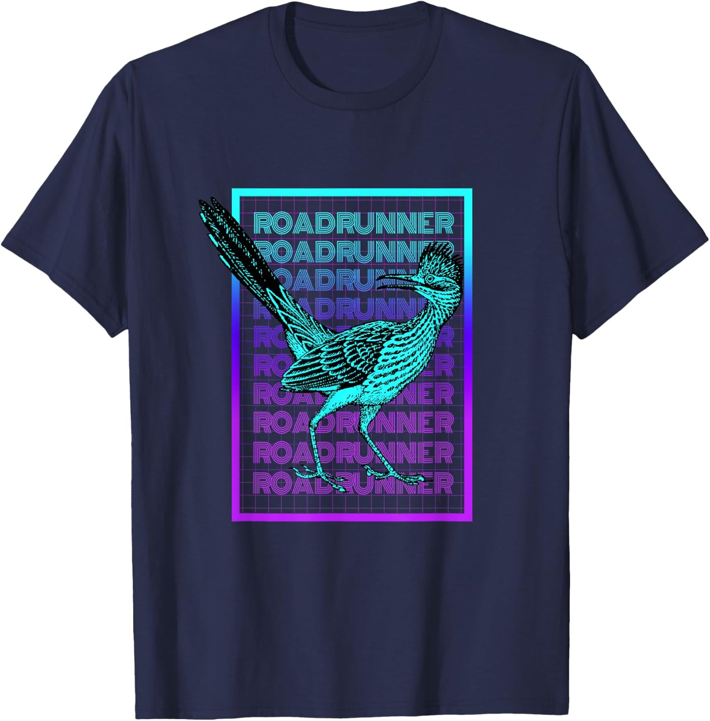 Vintage Roadrunner Gifts Roadrunner Bird Vintage Retro - -Adults, -Kids - Black - Short Sleeve - Crew Collar - Classic Fit - Cotton, Polyester Blend - Small T-Shirt - T-Shirt | Navy