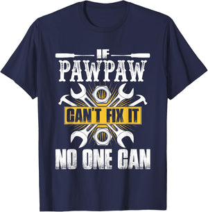 If Pawpaw Can't Fix It No One Can Vintage Christmas Xmas T-Shirt - T-Shirt | Navy