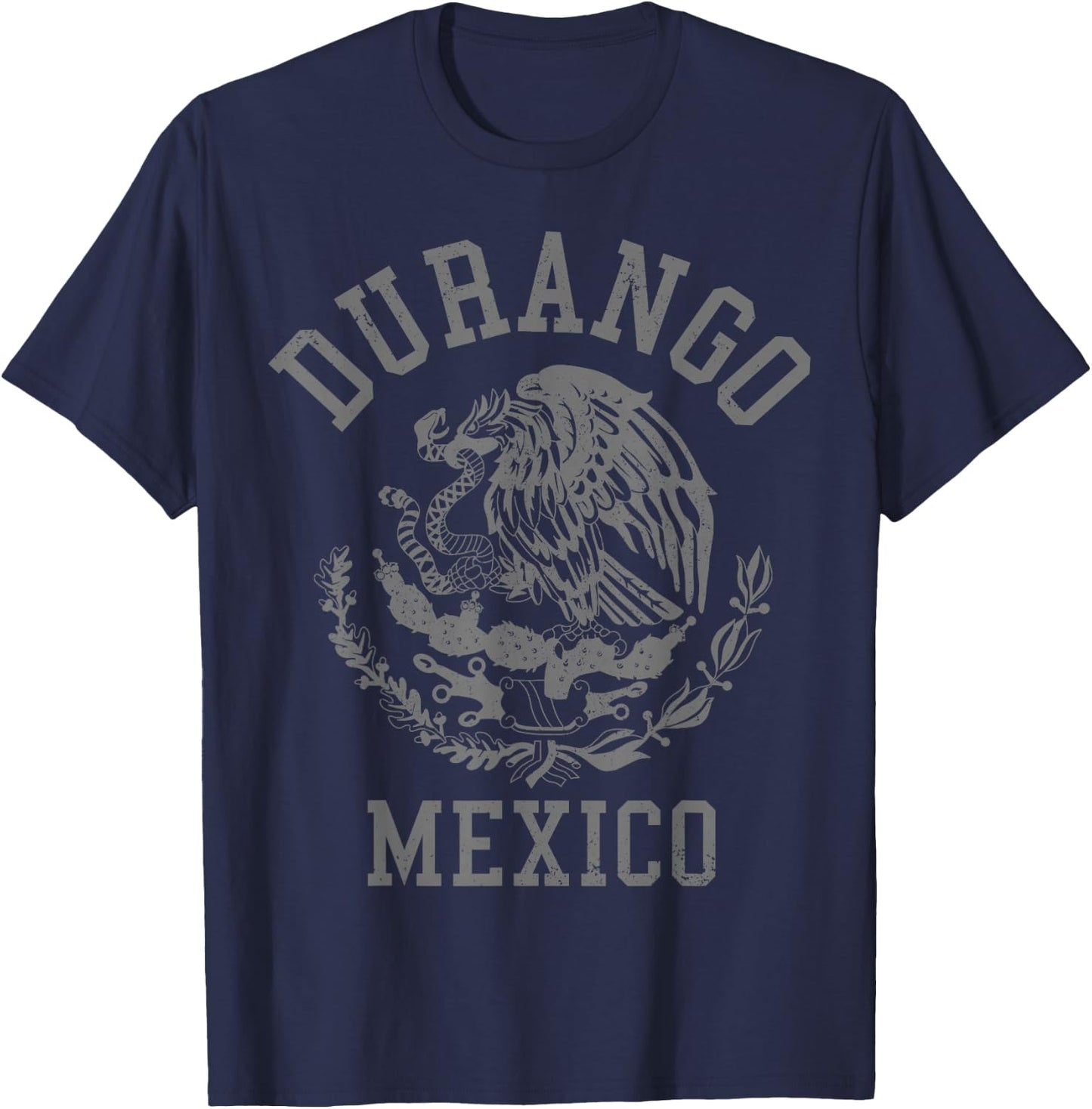 Durango Mexico Pride Mexican Flag Vintage T-Shirt - T-Shirt | Navy