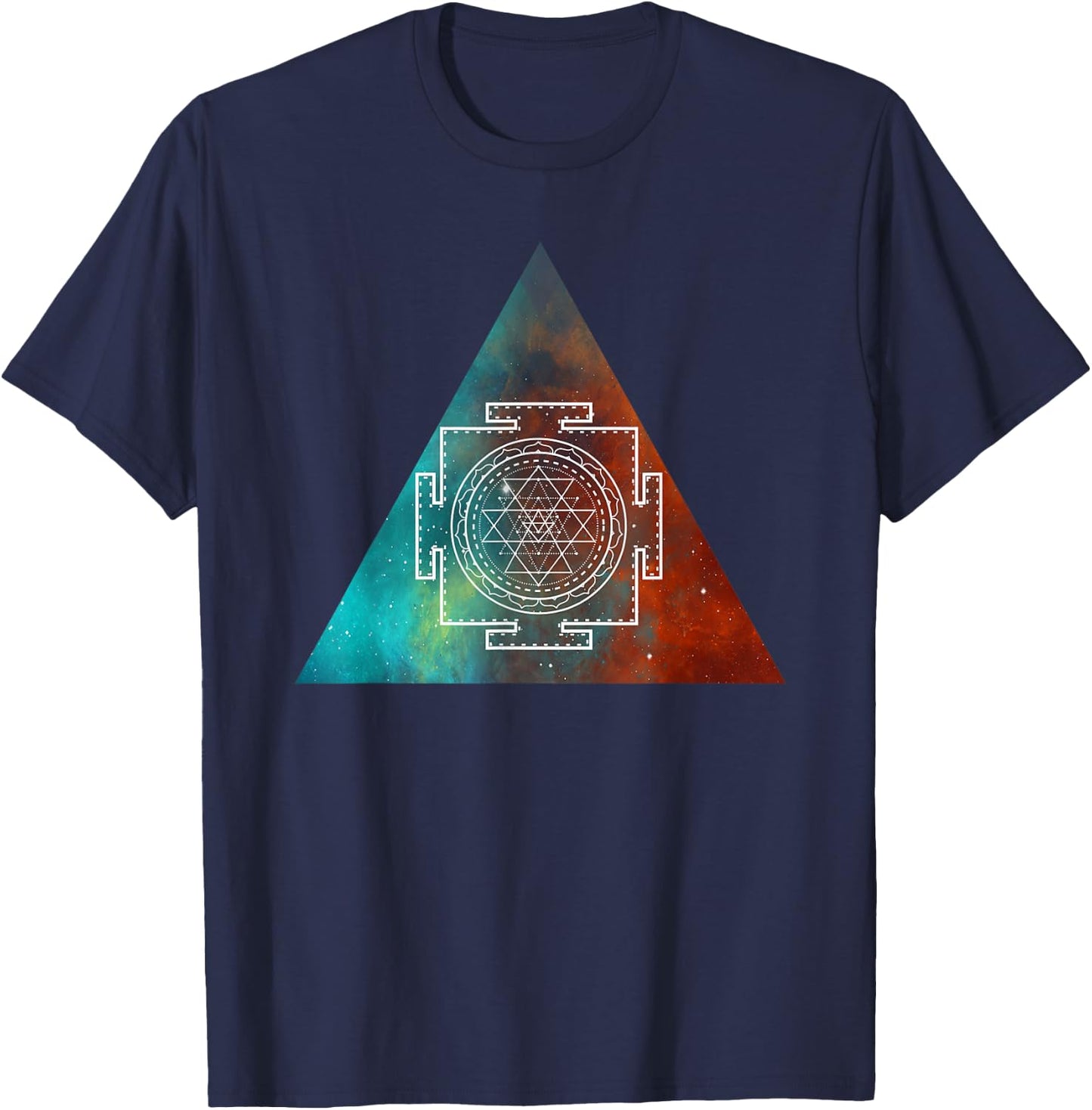 Sacred Geometry - Sri Yantra Graphic T-Shirt - T-Shirt | Navy