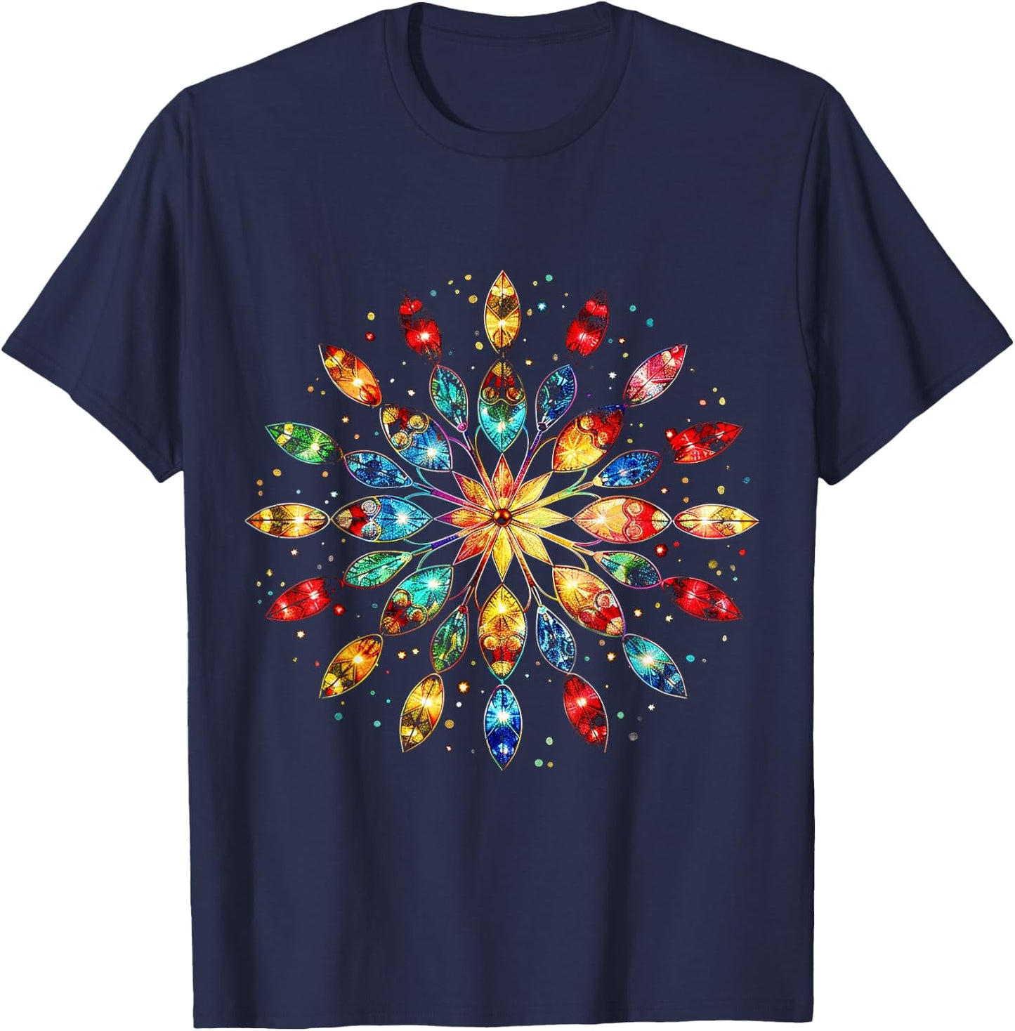 Christmas Lights Graphic X-Mas Art Christmas T-Shirt - T-Shirt | Navy