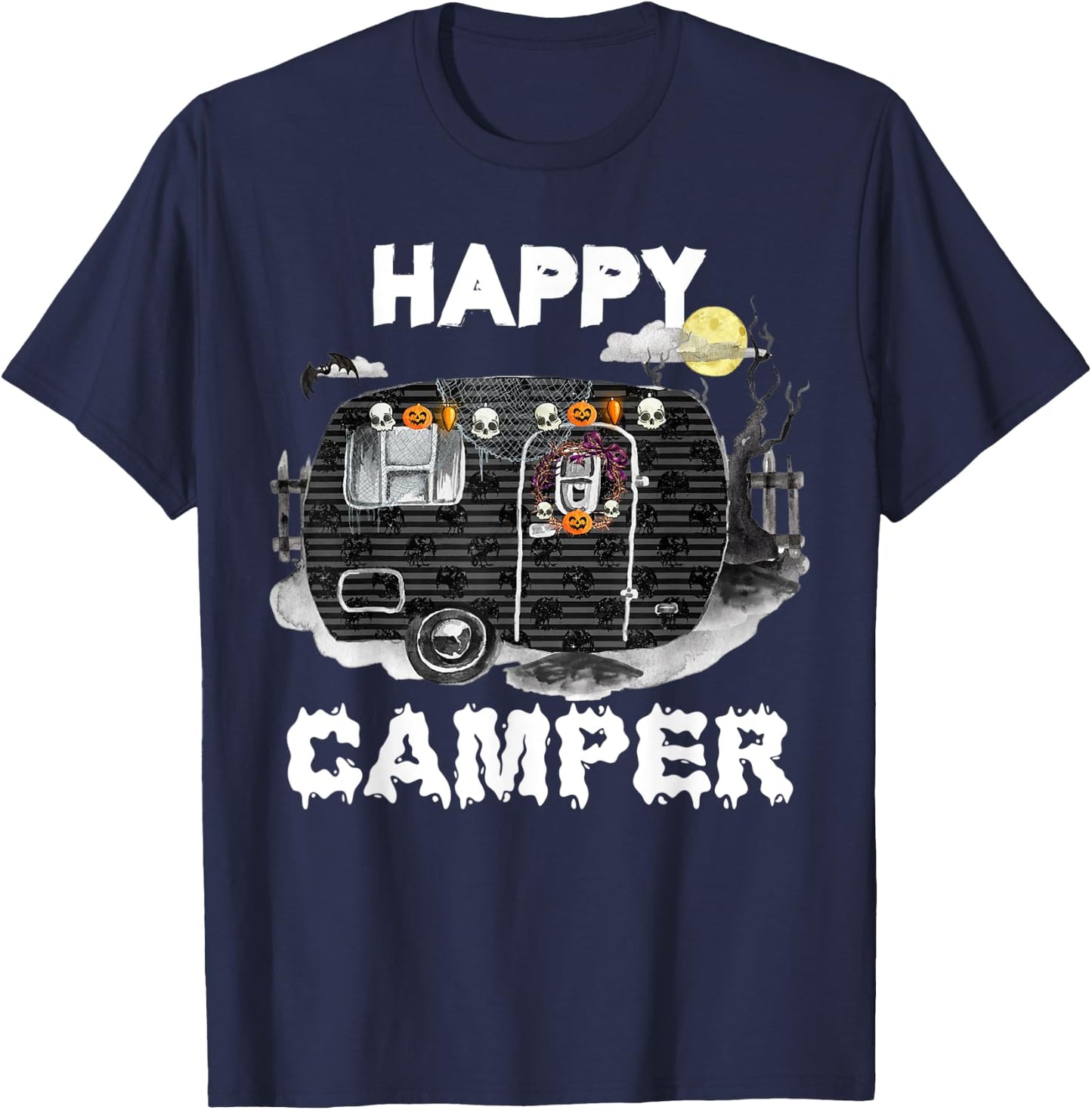CAMPING Happy Camper Halloween Camp O Ween T-Shirt - T-Shirt | Navy