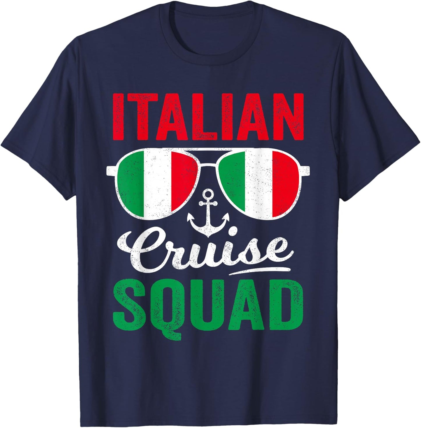 Italian Cruise Squad 2026 Retro Matching Family Italy Cruise T-Shirt - T-Shirt | Navy