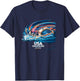 USA Swimming 2024 Riding The Waves Swimming Fans T-Shirt - T-Shirt | Navy