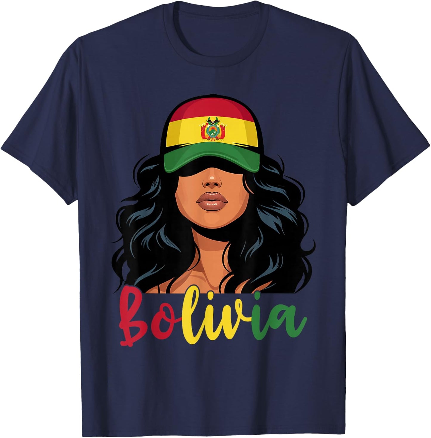 Bolivian Girl Bolivia Flag Proud Boliviana Women T-Shirt - T-Shirt | Navy