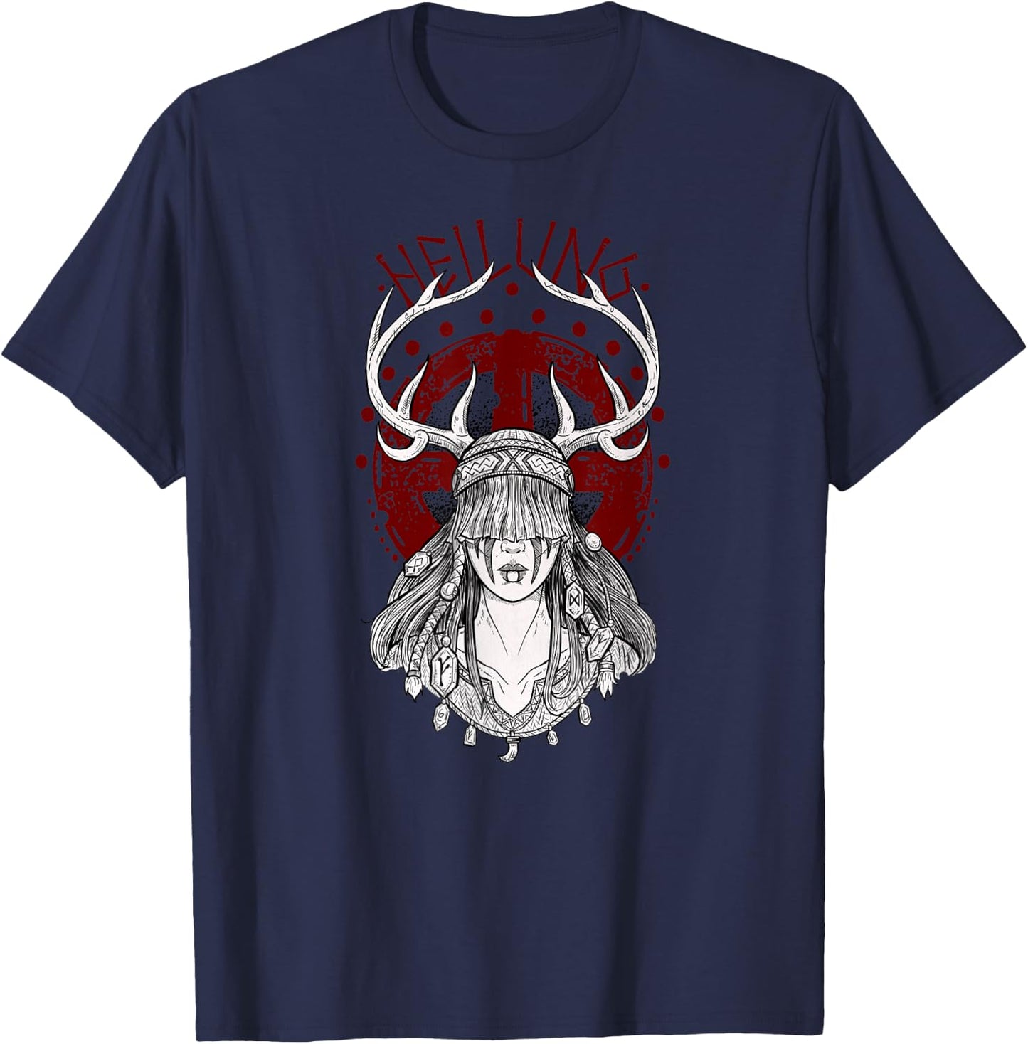 Nordic Shaman girl heilung shirt T-Shirt - T-Shirt | Navy