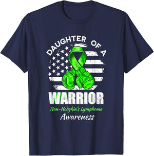 Daughter Of A Warrior Non-Hodgkin's Lymphoma Awareness T-Shirt - T-Shirt | Navy