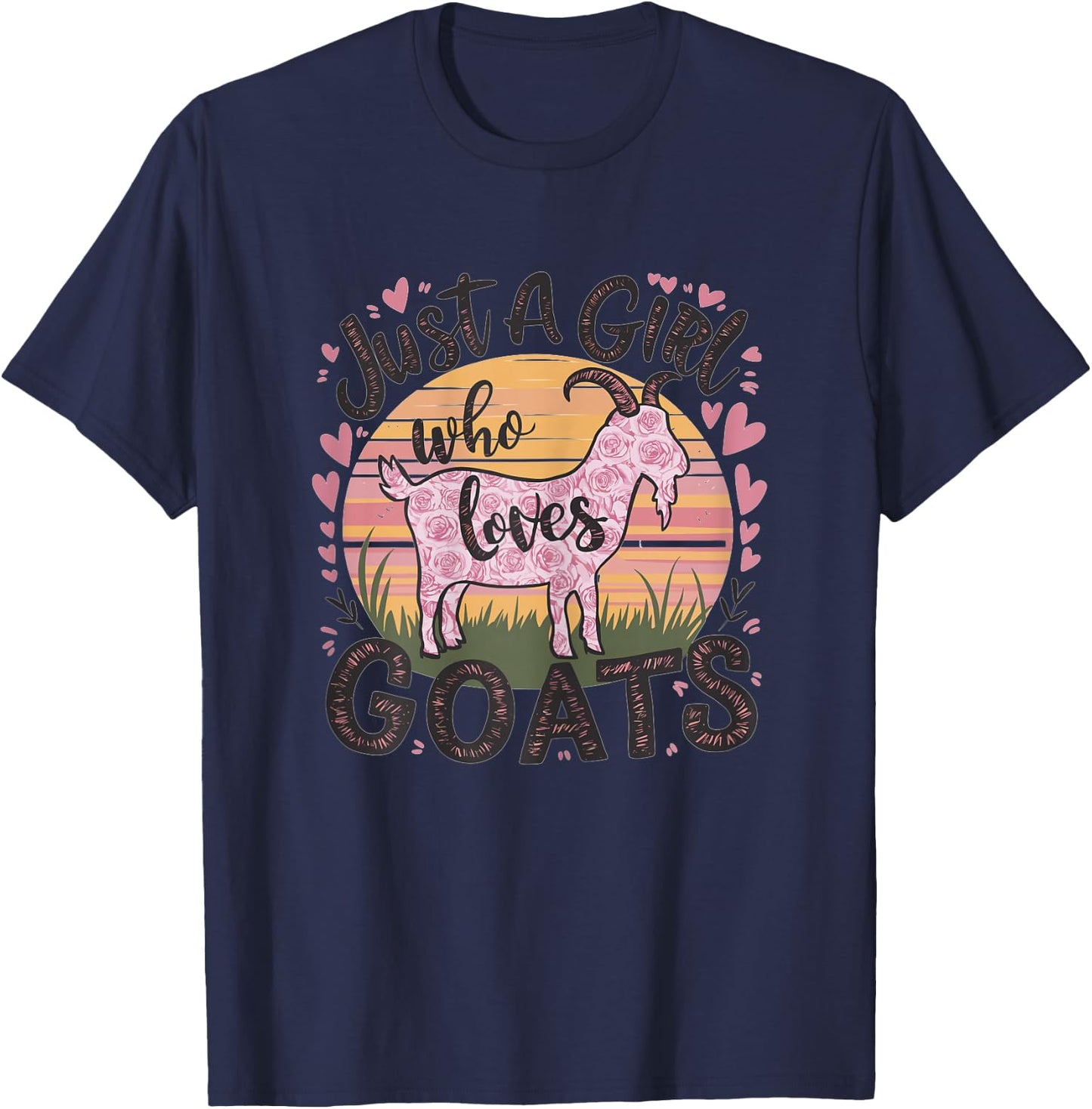 Goat Just A Girl Who Loves Goats T-Shirt - T-Shirt | Navy