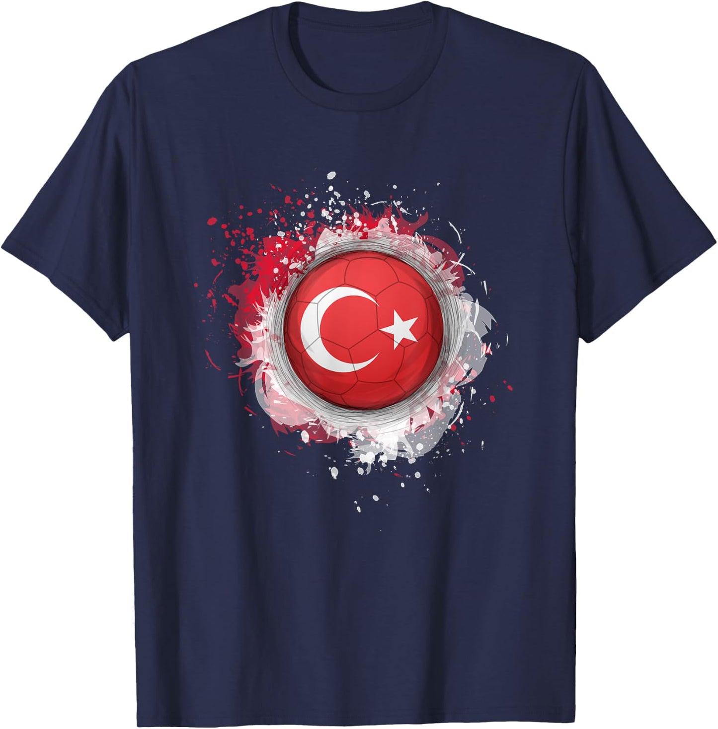 Proud Heritage Turkey Flag Soccer Ball T-Shirt - T-Shirt | Navy