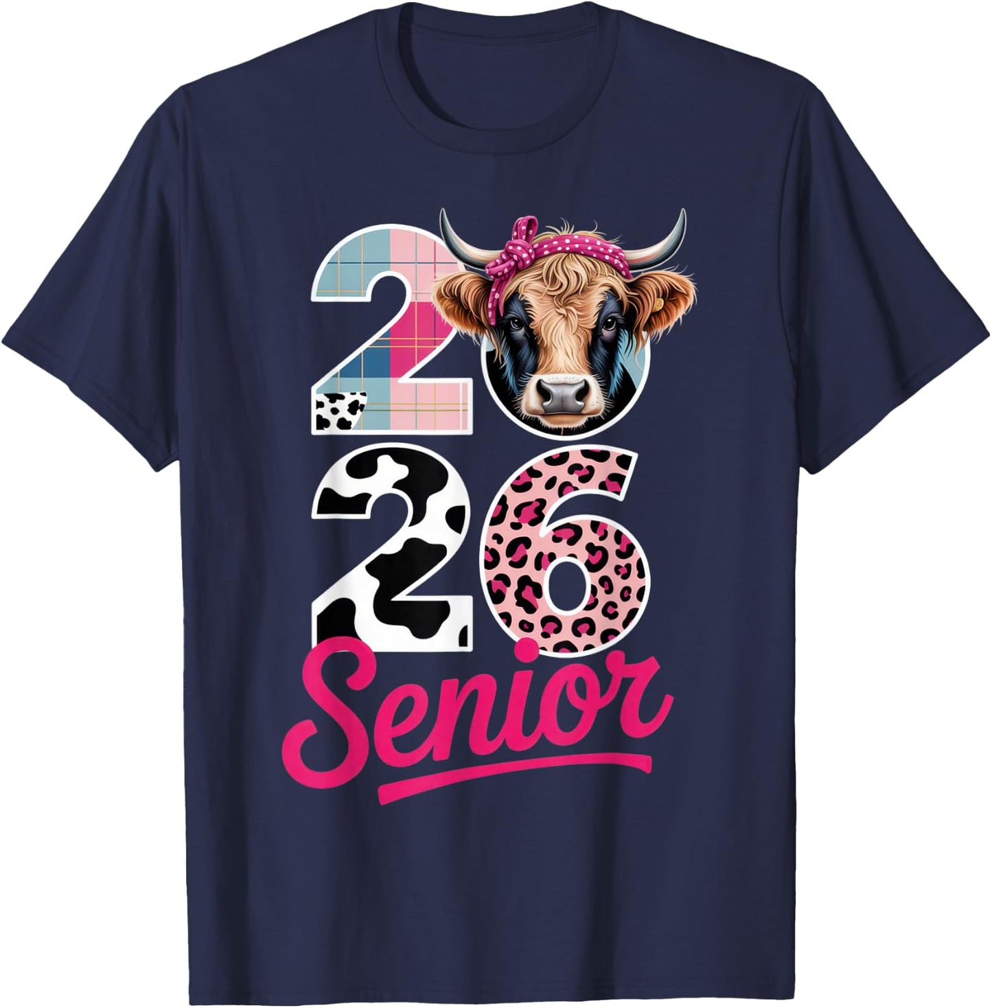 2026 Senior Cow Lovers Graduation Funny Class Shirt for T-Shirt - T-Shirt | Navy