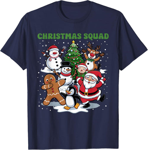 Christmas Squad Dancing Santa and Friends Cute Xmas