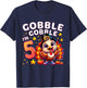 Kids 5th Birthday Girl Thanksgiving Turkey Gobble Gobble I'm 5 T-Shirt - T-Shirt | Navy