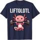 Liftolotl Axolotl Funny Gym Workout Weight Lifter T-Shirt - T-Shirt | Navy