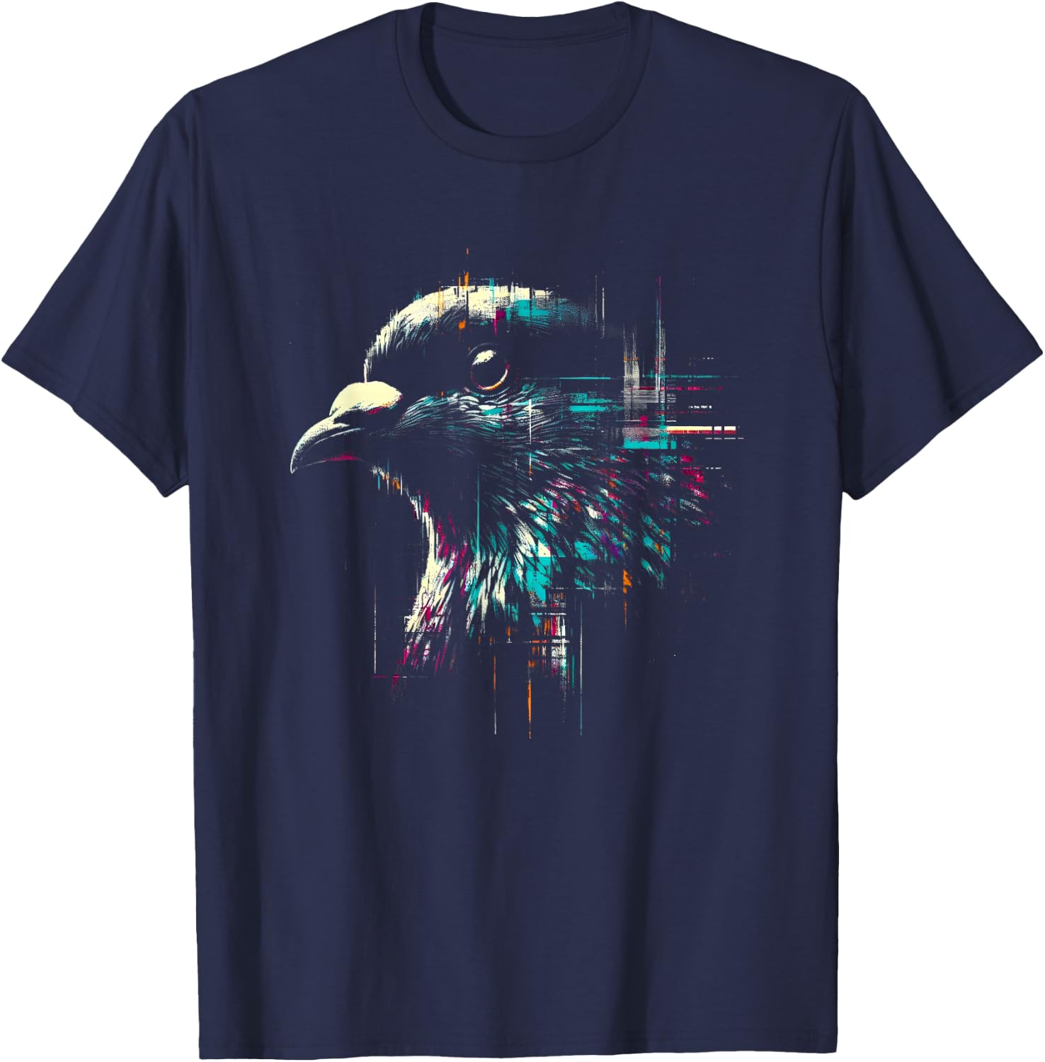 Pigeon Face - Vintage Graphic Pigeon Breeder Bird Lover T-Shirt - T-Shirt | Navy
