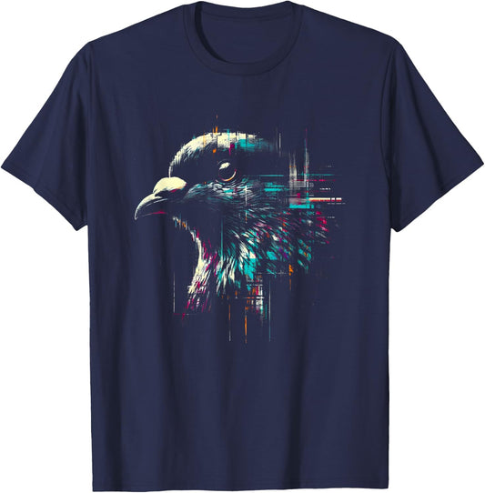 Pigeon Face - Vintage Graphic Pigeon Breeder Bird Lover T-Shirt - T-Shirt | Navy