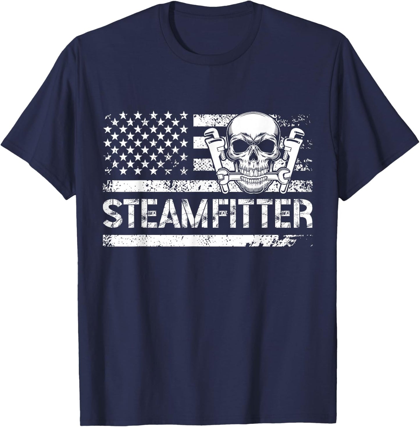 Steamfitter US Flag Pipefitter Steamfitters T-Shirt - T-Shirt | Navy
