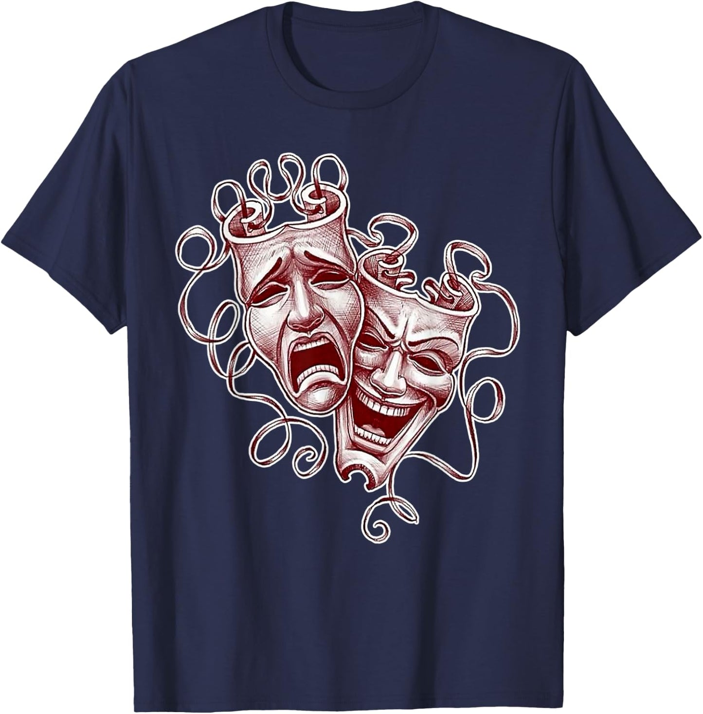 Urban Empyre Laugh Now Cry Later Chicano Tattoo Flash , Small, Black T-Shirt - T-Shirt | Navy