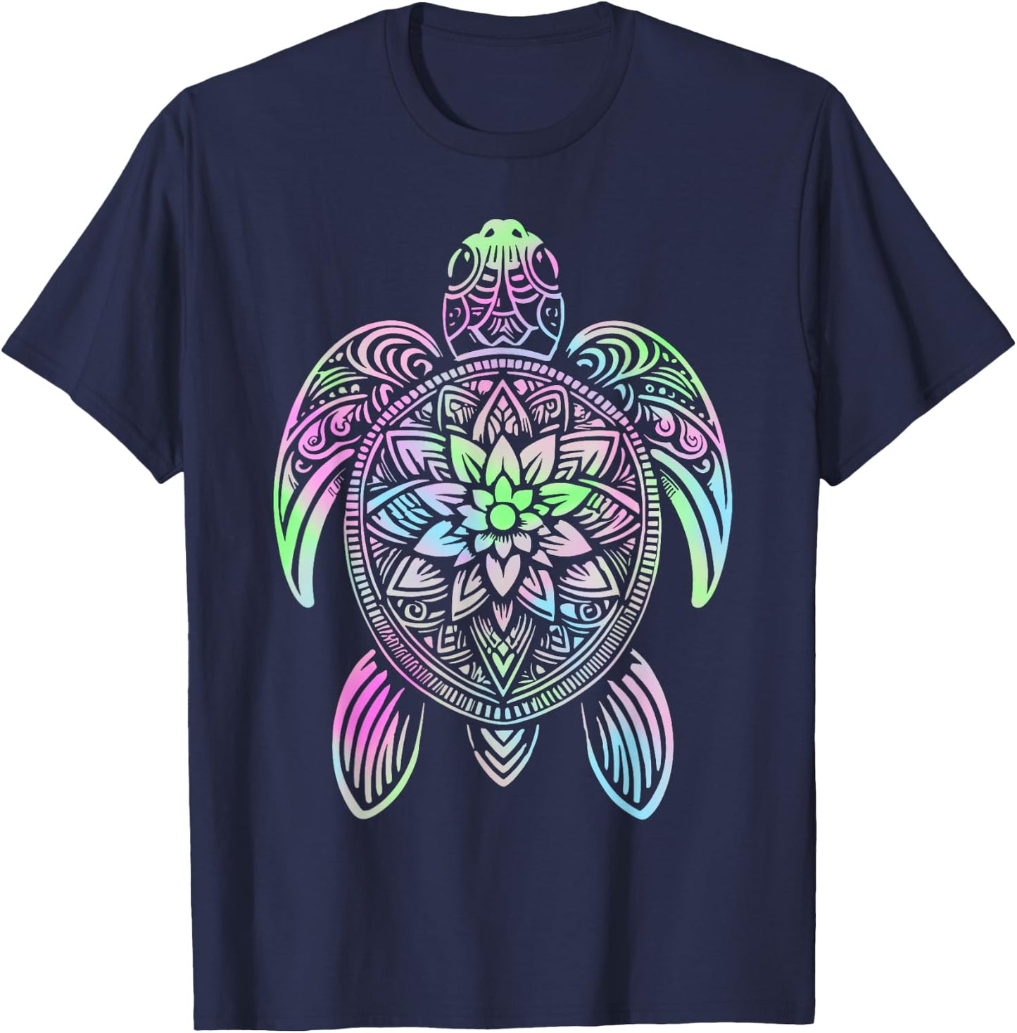 Hawaiian Tie Dye Sea Turtle T-Shirt - T-Shirt | Navy