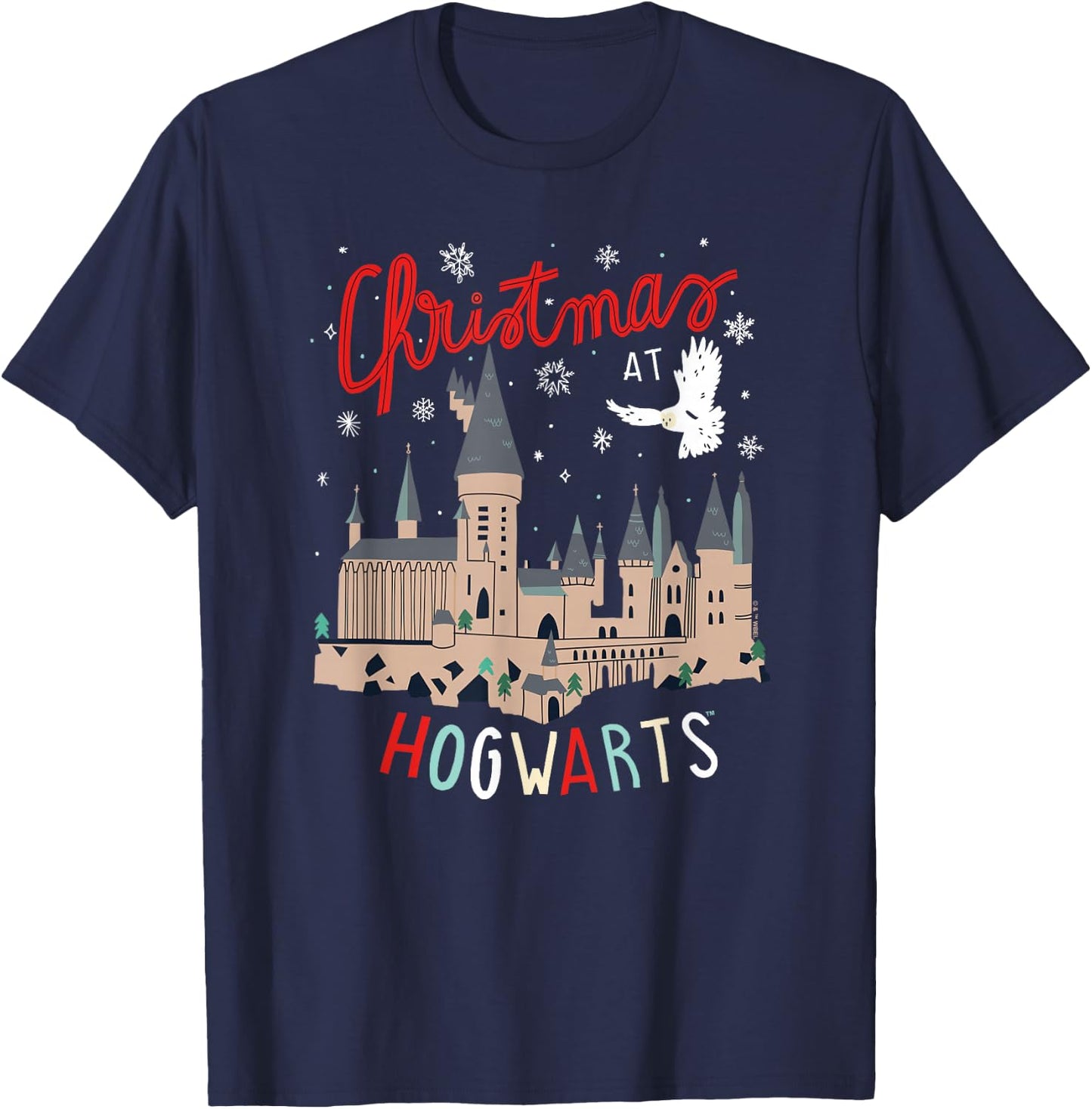 Harry Potter -Adults Kids Christmas Hogwarts , Black, Small T-Shirt - T-Shirt | Navy